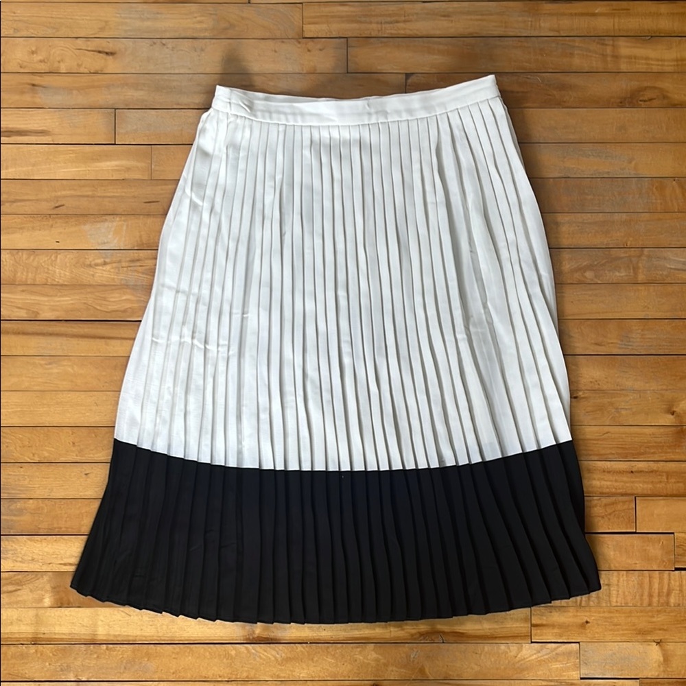 Rachel Zoe Black and White Midi Pleated Skirt for Work